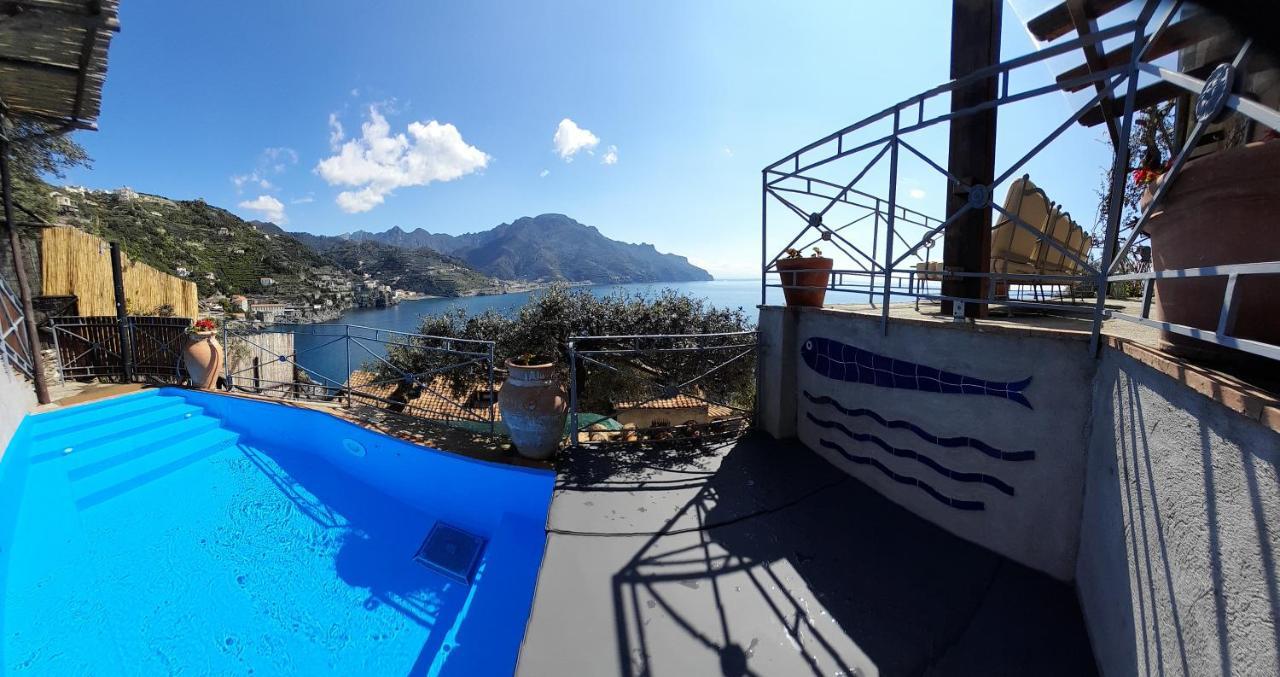 Villa Oliver - Breathtaking Small Pool 14 Sqm Hydromassage On The Rock - Amalfi Coast Exterior foto