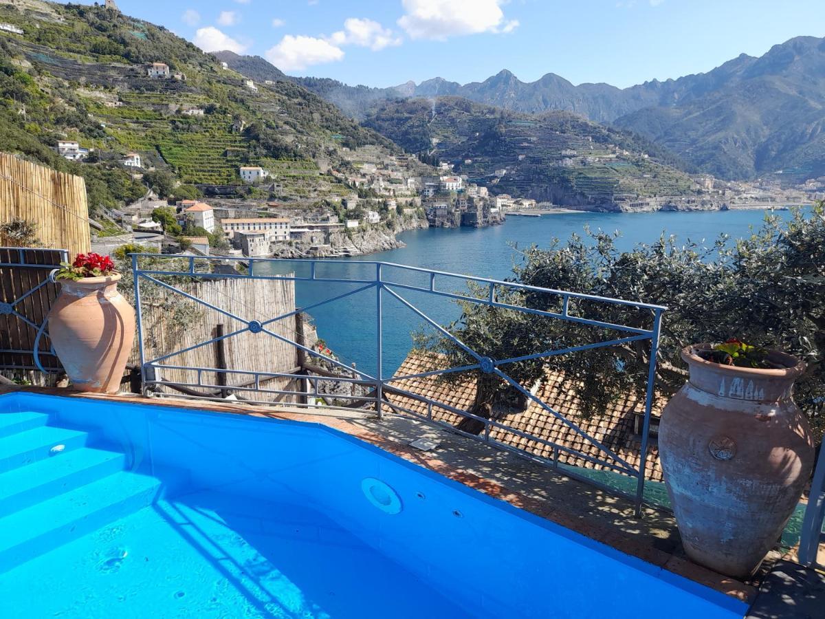 Villa Oliver - Breathtaking Small Pool 14 Sqm Hydromassage On The Rock - Amalfi Coast Exterior foto